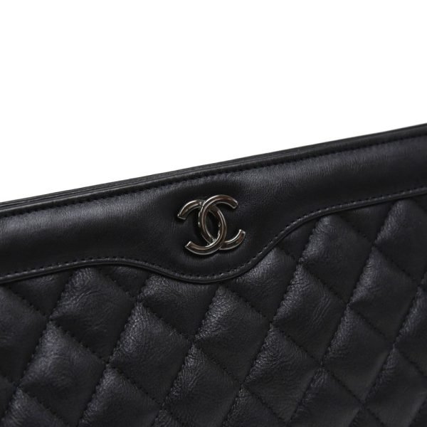 Long Clutch Crinkled Calf Leather Bag - Image 5