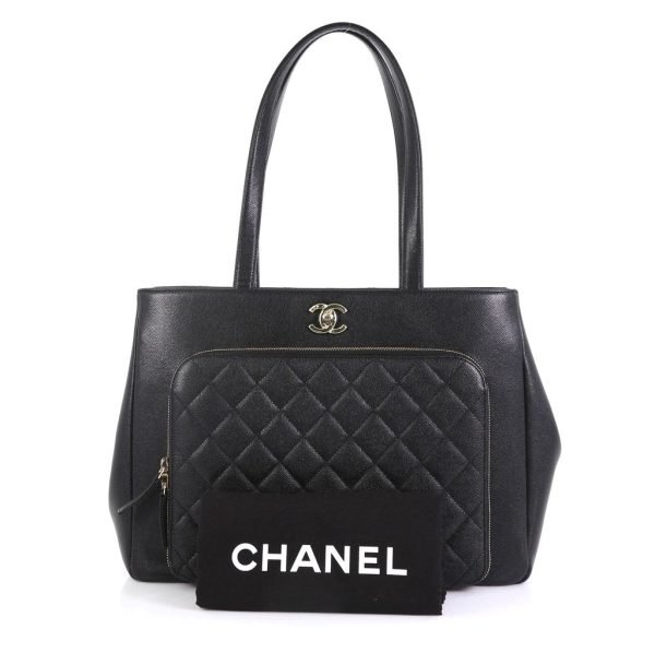 Business Affinity Caviar Leather Large Shopping Tote Bag - Image 2