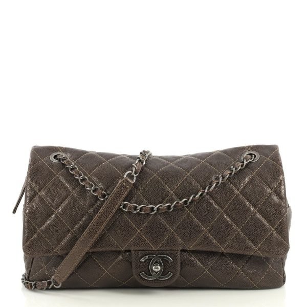 Easy Flap Jumbo Caviar Leather Bag