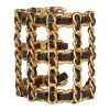 Vintage Chanel Gold Chain and Black Leather Cuff Bracelet - Image 2