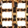 Vintage Chanel Gold Chain and Black Leather Cuff Bracelet - Image 6