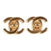 Vintage Chanel Gold Plated Classic Turnlock CC Earrings
