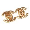 Vintage Chanel Gold Plated Classic Turnlock CC Earrings - Image 2