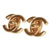 Vintage Chanel Gold Plated Classic Turnlock CC Earrings - Image 3