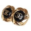 Chanel Gold CC Sunburst Stud Earrings - Image 3
