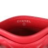 Chanel Card Holder Wallet Red Lambskin Silver Hardware - Image 6