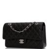 Chanel Medium Classic Double Flap Bag Black Quilted Caviar Silver Hardware - Image 6