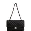 Chanel Medium Classic Double Flap Bag Black Quilted Caviar Silver Hardware - Image 8