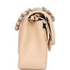 Chanel Small Classic Double Flap Beige Lambskin Silver Hardware - Image 3