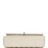 Pre-owned Chanel Medium Classic Double Flap Pearlescent Ivory Caviar Brushed Silver Hardware - Image 6