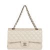 Pre-owned Chanel Medium Classic Double Flap Pearlescent Ivory Caviar Brushed Silver Hardware - Image 7