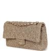 Pre-owned Chanel Medium Classic Double Flap Beige Tweed Gold Hardware - Image 5