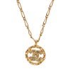 Vintage Chanel Gold Plated Crystal CC Charm Necklace - Image 2