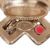Chanel Gold CC Multicolor Gripoix Cross Ring - Image 5