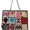 Vintage Chanel Precious Symbols Needle Point Tote Multicolor Wool Gold Hardware - Image 4