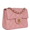 Vintage Chanel Mini Square Flap Light Pink Lambskin Gold Hardware - Image 2