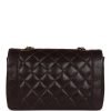 Vintage Chanel Medium Diana Flap Bag Brown Caviar Gold Hardware - Image 4