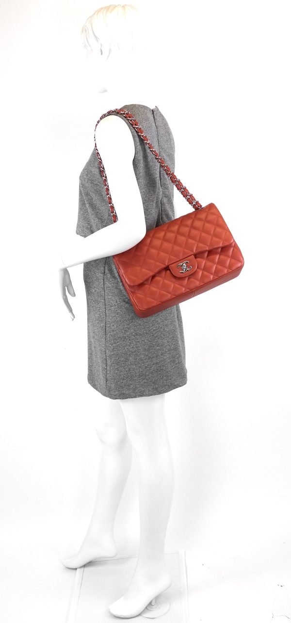 Double Flap Quilted Caviar Leather Bag - Image 14