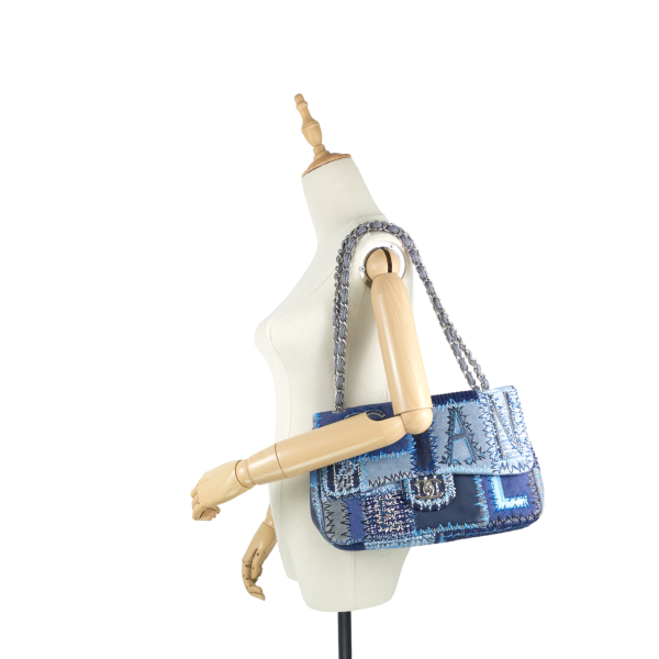 Denim Patchwork Limited Edition Jumbo Flap Bag - Image 13