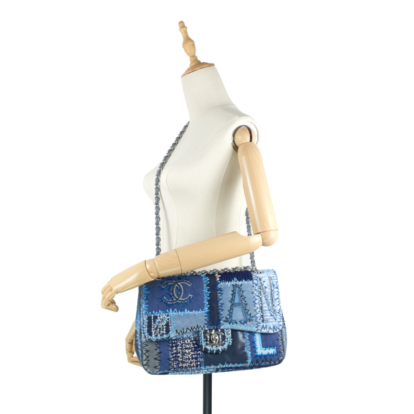 Denim Patchwork Limited Edition Jumbo Flap Bag - Image 12