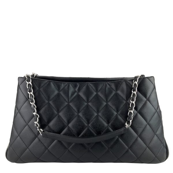 Expandable Zip Caviar Leather Shoulder Bag - Image 2