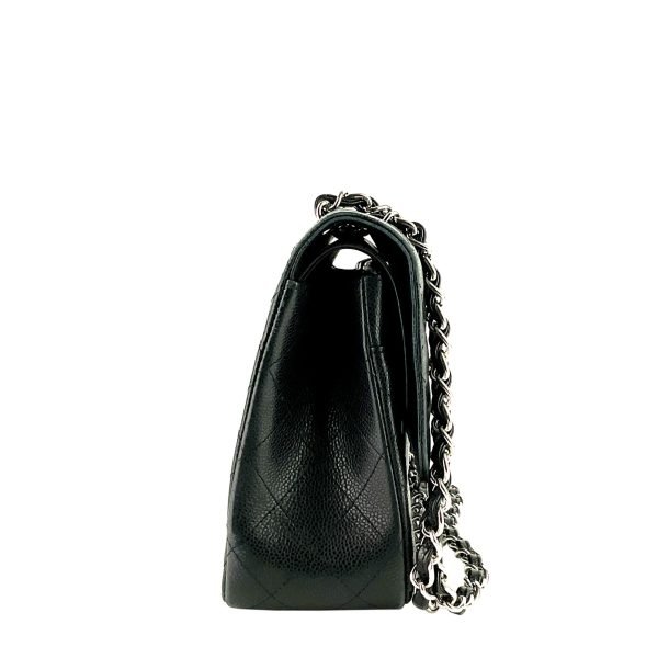 Double Flap Quilted Caviar Leather Bag - Image 3