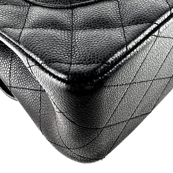 Double Flap Quilted Caviar Leather Bag - Image 8