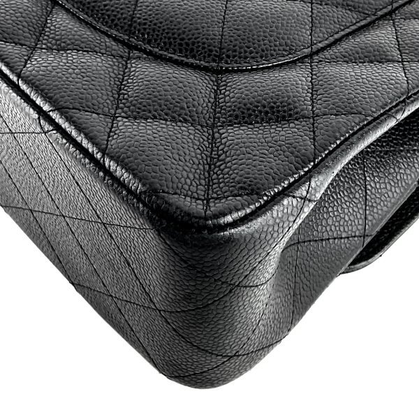 Double Flap Quilted Caviar Leather Bag - Image 9