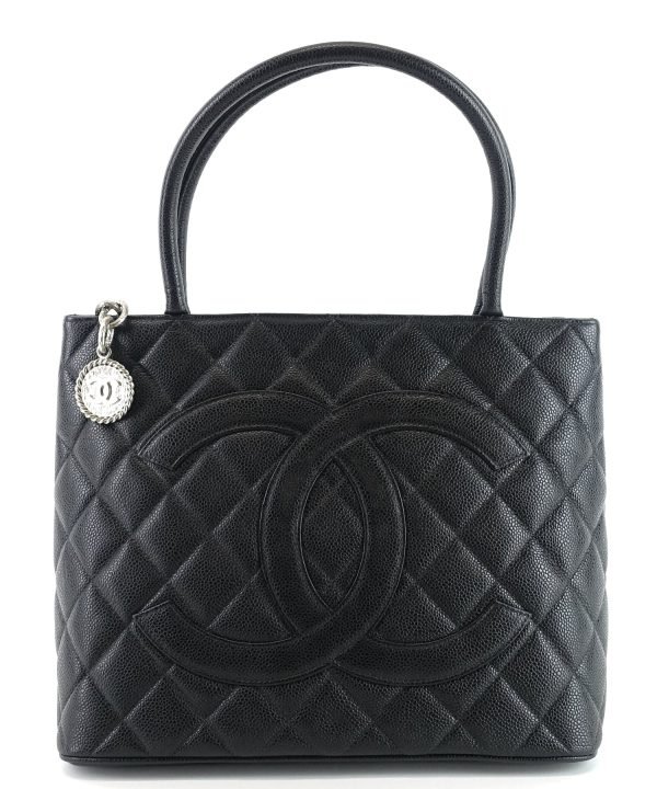 Medallion Caviar Leather Tote Bag