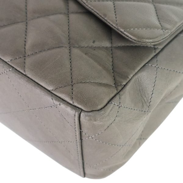 Maxi Flap Lambskin Leather Bag - Image 7