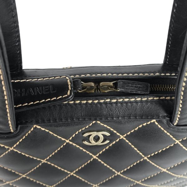 Surpique Top Handles Calfskin Leather Bowler Bag - Image 11