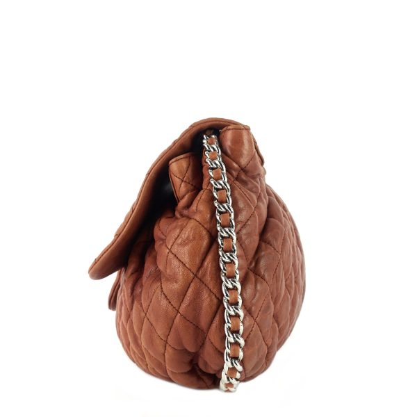 Chain Around Large Calfskin Leather Flap Bag - Image 5