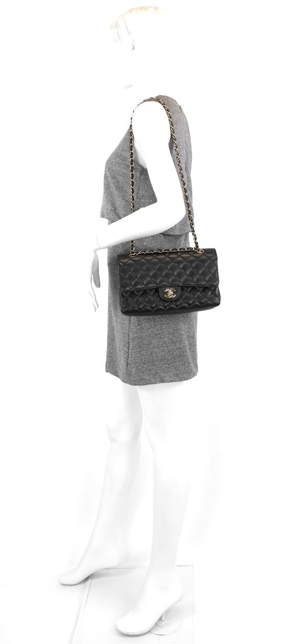 Double Flap Quilted Caviar Leather Bag - Image 13