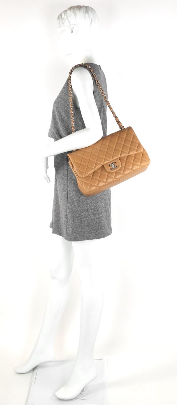 Double Flap Quilted Caviar Leather Bag - Image 13