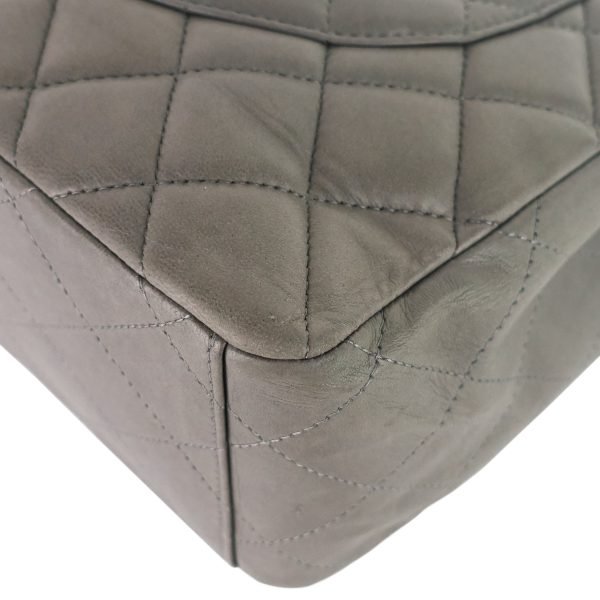 Maxi Flap Lambskin Leather Bag - Image 9