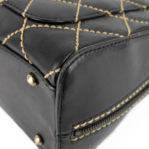 Surpique Top Handles Calfskin Leather Bowler Bag - Image 9