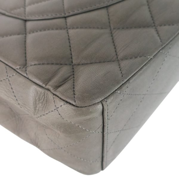 Maxi Flap Lambskin Leather Bag - Image 10