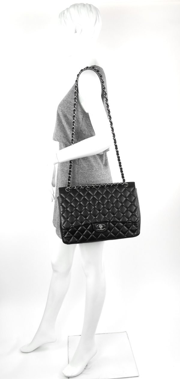 Maxi Single Flap Lambskin Bag - Image 16