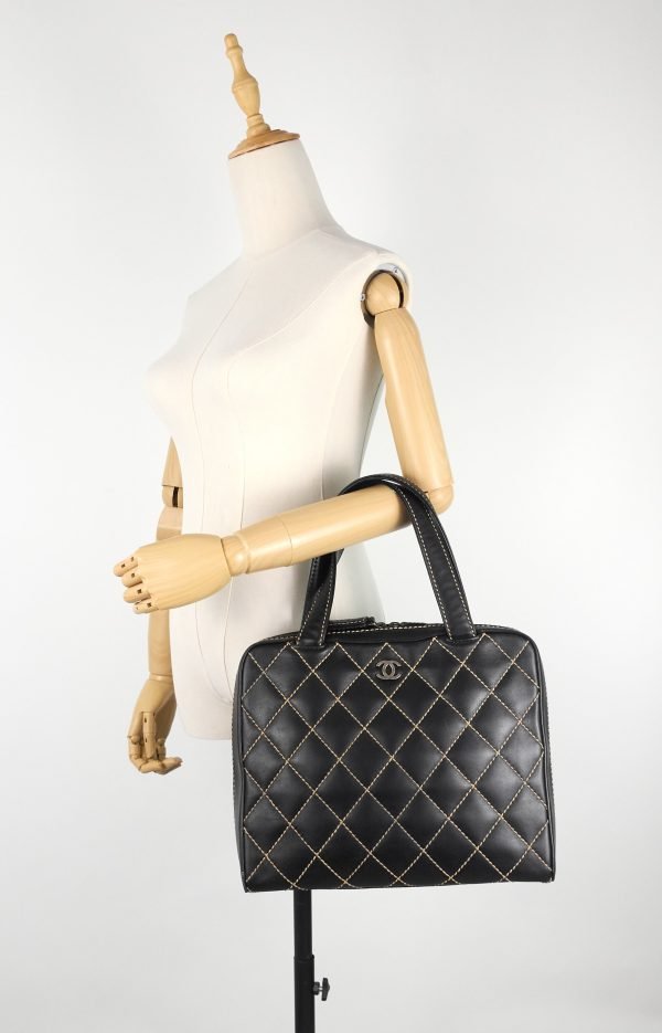 Surpique Top Handles Calfskin Leather Bowler Bag - Image 15