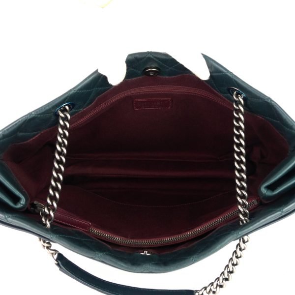 Glazed Calfskin Leather Shopping Tote Bag - Image 10