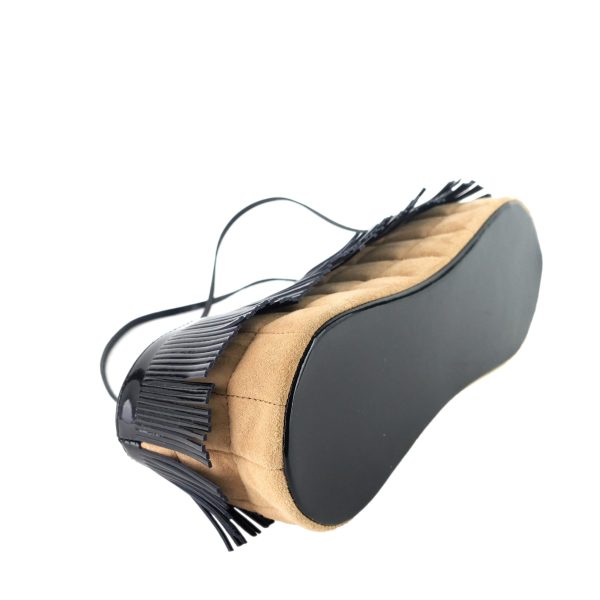 Suede and Patent Leather Mini Fringe Handbag - Image 7