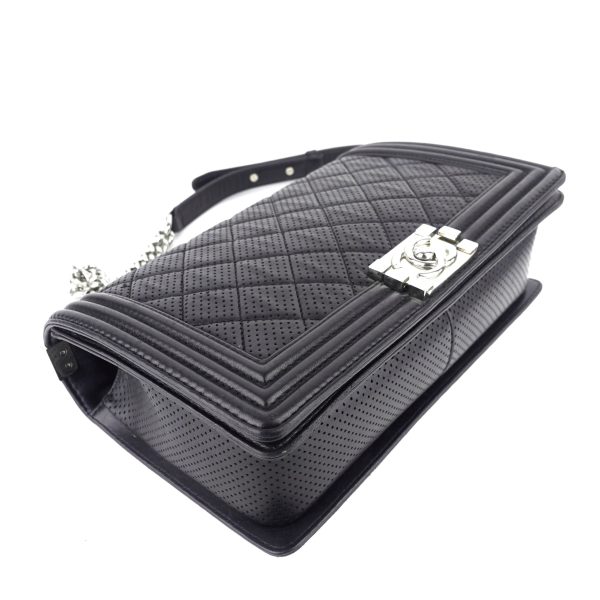 Perforated Lambskin Leather New Medium Boy Bag - Image 5