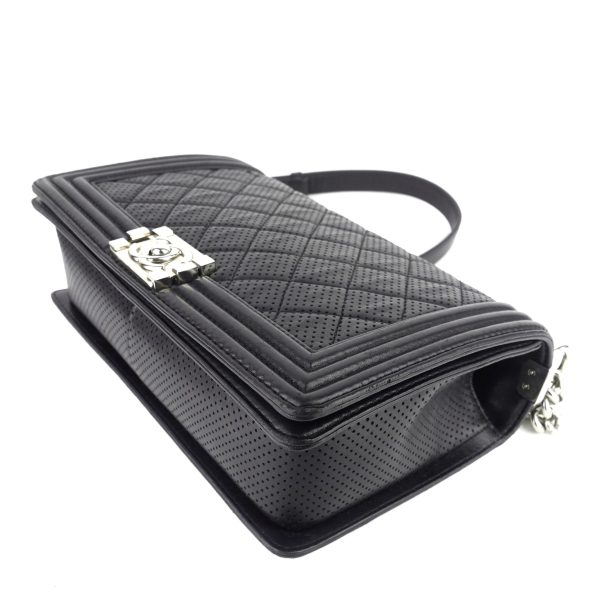 Perforated Lambskin Leather New Medium Boy Bag - Image 6