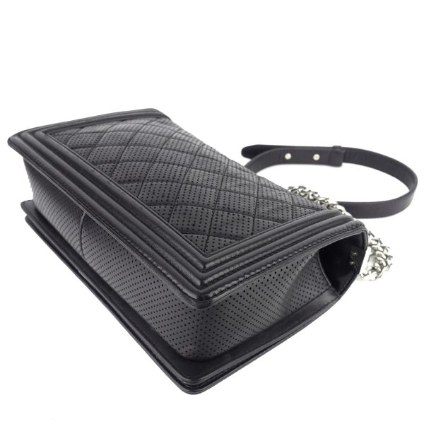 Perforated Lambskin Leather New Medium Boy Bag - Image 8