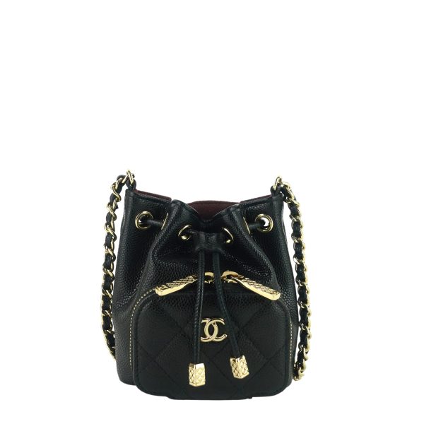 Mini CC Bucket Pocket Caviar Leather Bag - Image 2