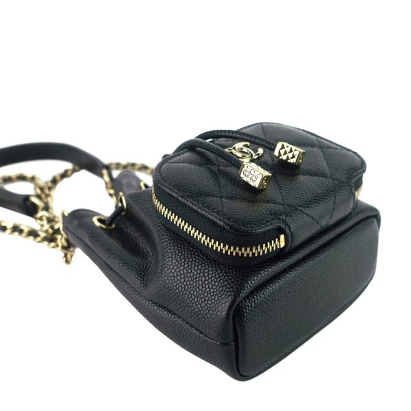 Mini CC Bucket Pocket Caviar Leather Bag - Image 6