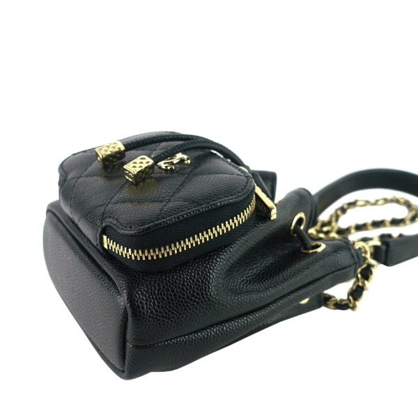 Mini CC Bucket Pocket Caviar Leather Bag - Image 7