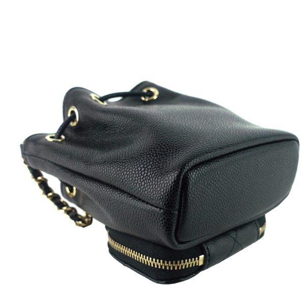 Mini CC Bucket Pocket Caviar Leather Bag - Image 9