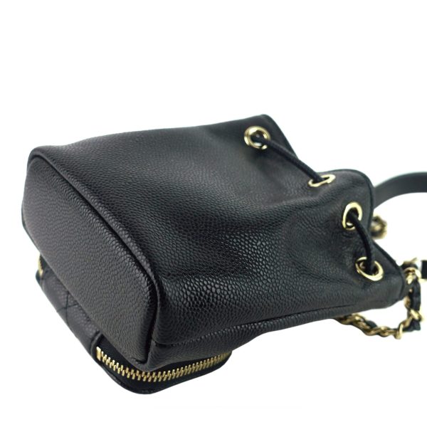 Mini CC Bucket Pocket Caviar Leather Bag - Image 8
