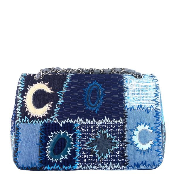 Denim Patchwork Limited Edition Jumbo Flap Bag - Image 2